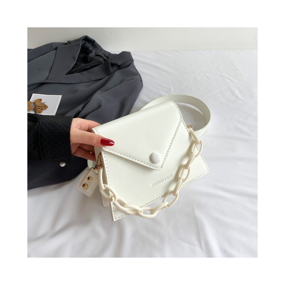 (White)Elegante VersáTil Bolso De Hombro De Cuero Pu Con Cierre MagnéTico Disponible En Varios Colores-image