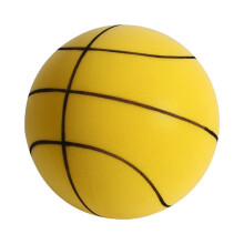 Silent Basketball 24 cm PU Material High Density Foam Indoor Use Washable Durable Yellow with Lines