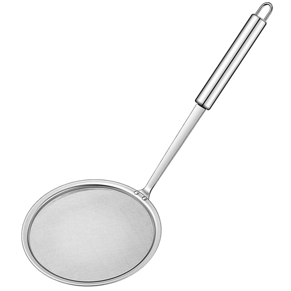 10 cm Stainless Steel Skimmer Fine Strainer Ladle for Wok Cooking, Spider Strainer for Skimming Fat and Foam-image-OPC-PJWBZXF-NEW