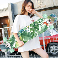 Pro Skateboard 8 Layer Maple Deck 42 x 10 Complete Double Kick Concave Longboard for Teens Adults Beginners Children Color C