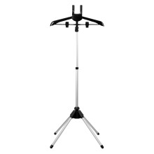 Height Adjustable Steamer Rack for Clothes - Aluminium Alloy Iron Stand with Nonslip Base for Home and Professional Use Black
