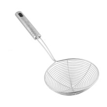 Kitchen Slotted Spoon Metal Spider Strainer 12-Inch Portable Ladle Skimmer for Baking Roasting and Frying