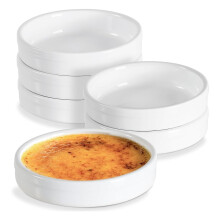 Cream Brulee Ramekins 113g, Oven Safe Ceramic Soufflé Tins, Baking Custard and Quiche Moulds, Set of 6