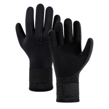 3 mm Neoprene 5-Finger Diving Gloves for Snorkeling, Boating, Surfing, Kayaking, Black, Size S