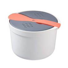 2L Multifunctional Steamer and Rice Cooker with Filter Cover for Microwave and Home Kitchen Cooking