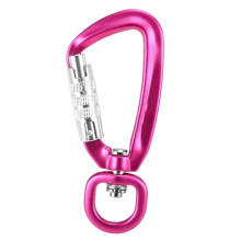 Carabiner Hook 1/2 Pieces 360 Rotatable Karabiner Clip, Automatically Locking, Small C Ring in Rose