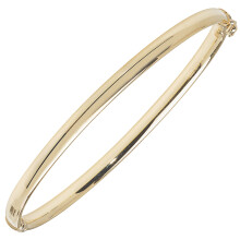 Attractive 9ct Gold Ladies Hinged Bangle - 4mm WJS3638