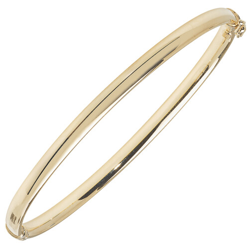 Attractive 9ct Gold Ladies Hinged Bangle - 4mm WJS3638