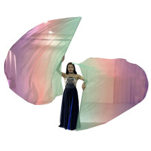 Lob Dance Worship Flags Set of 2 with Adjustable Pole Half-Circle Worship Wings for Church Dancers