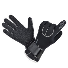 3mm Neoprene Swimming Gloves for Winter Swimming and Spearfishing, Scratch Resistant, Black, Size Medium