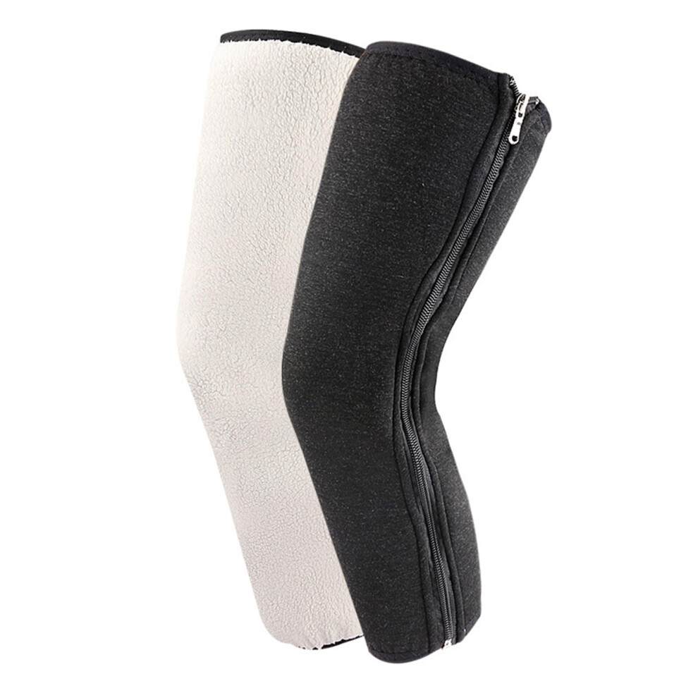 Knee Warmers With Fleece Lining And Zipper For Skiing, Skateboarding, And Winter Activities, Adjustable Size 6038364431639
