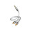 Cabo jack macho 3,5 mm/2 tomadas RCA macho - Branco - 3 m - INAKUSTIK - PREMIUM II 1