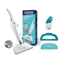Limpa a vapor Leifheit CleanTenso Power 11940, esfregão a vapor eficaz para todos os tipos de pisos, reservatório XXL de 680ml, branco