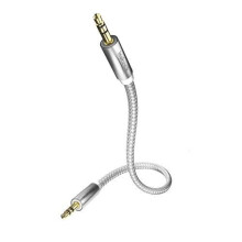 Cabo de áudio INAKUSTIK PREMIUM II - Branco - 1,5 m - Dupla blindagem - Conector jack macho de 3,5 mm