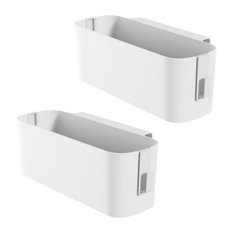 Bed Organiser for Hanging, 2-Pack White Storage Baskets with Removable Hooks for Baby, Dorm, Bunk Bed Use-image-OPC-PJWCP8Z-NEW