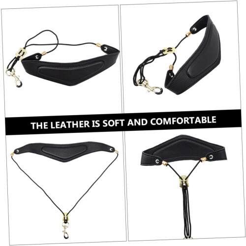 Saxophone Shoulder Strap Adjustable Neck Strap with Strong Hook Comfortable Durable Black Design for Musicians 2