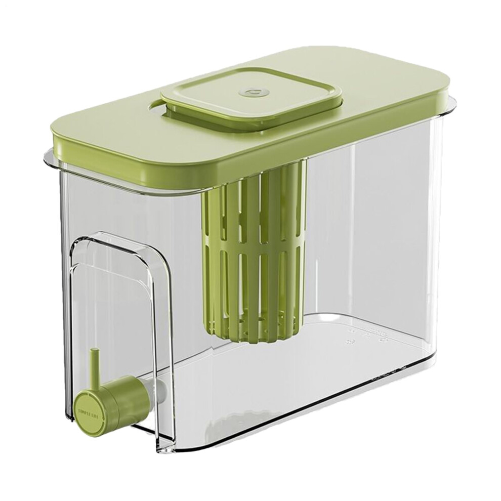 Fridge Drink Dispenser With Spigot, Leakproof Beverage Jug For Hot And Cold Drinks, Refrigerator Safe Container Green