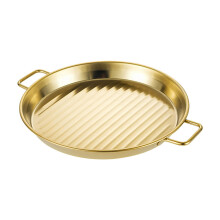 Stainless Steel Paella Pan Non-Stick Cooking Pot for Seafood Wok Cheese Roasting 12 Inch Silver Gold Large