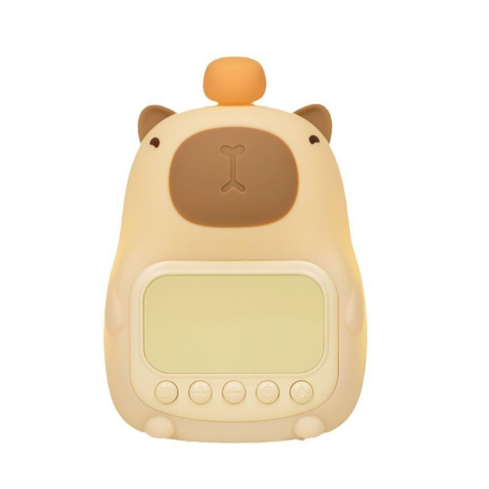 Tap On Controlled Capybaras Night Alarm Clock 1500 Mah Usb Rechargeable Soothing Glow For Nursery Room Light