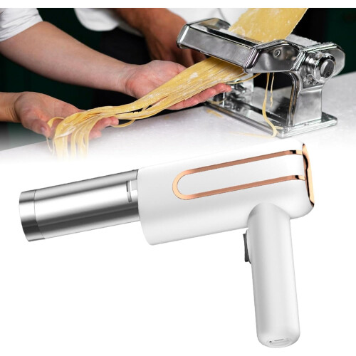Wireless Electric Pasta Machine, White Kitchen Press for Homemade Noodles, Compact Size, Easy to Use, Automatic Functionality 1