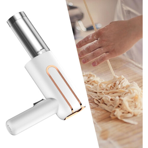 Wireless Electric Pasta Machine, White Kitchen Press for Homemade Noodles, Compact Size, Easy to Use, Automatic Functionality 2