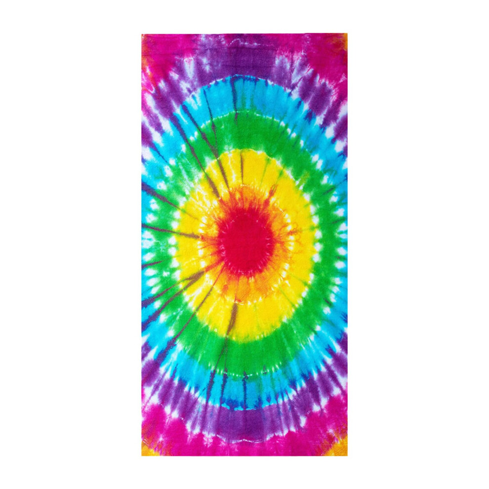 Microfiber Square Beach Towel, Tie Dye Ultra Fine Fiber, 3D Digital Print, 30x60 Inches, Soft Lightweight Design-image-OPC-PJWD57N-NEW