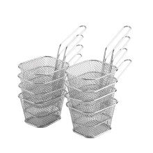 8 Pieces Mini Stainless Steel Frying Baskets Set, Chip Baskets for Food Presentation, Kitchen Frying Tools, Durable Strainers