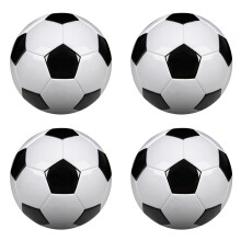 Size 5 PU Leather Training Footballs - 4 Pack Black White Soccer Balls for Team Practice and Goal Training