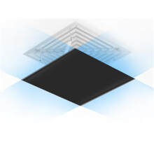 Square Fabric Ceiling Vent Deflector, 35cm/14in Anti-Straight Wind Deflector for Air Conditioner, Black Wind Shield