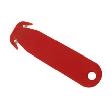 Metal Box Cutter Safety Cutter - Stainless Steel Plastic Packaging Opener for Home Use, Red, Includes Package Opener