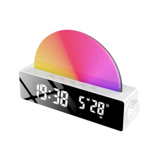 Sunrise Alarm Clock with Dawn Simulator, Multi-Color Wake Up Light, USB Charging, White Bedside Lamp, Night Light