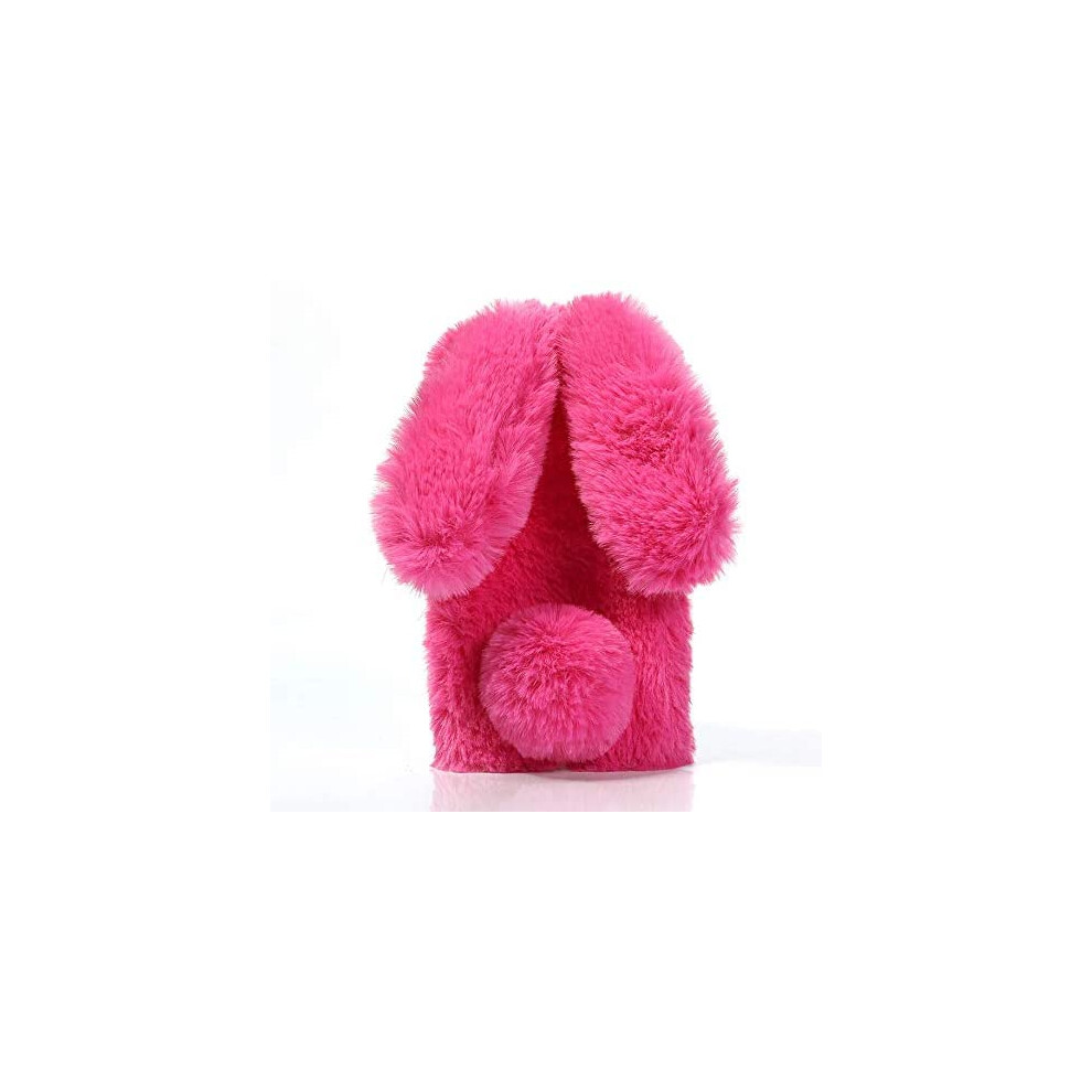 Silicone Plush Rabbit Case Cute Fluffy Bunny Ears Design Shockproof Cover In Pink Red For Oppo A18 Pink,Red 6947110339436