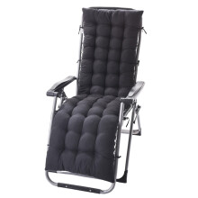 Outdoor Sonnenliege Kissen Schwarz 125x48x8 cm Mit Hoher Rückenlehne Für Garten Terrasse Strand Und Innenbereich