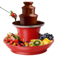 Chocolate Fountain Machine - Stainless Steel Fondue Fountain with Fruit Tray for Chocolate, Candy, Cheese, and Butter