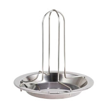 Chicken Roaster For Oven Grill - Stable Vertical Stainless Steel Chicken and Turkey Roaster, 30cm, Silver