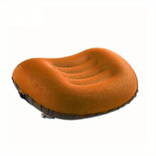 (Crescent Moon (embossed Orange) With Straps) Crescent Moon Inflatable Travel Pillow - Effortless Portability, Soft TPU Lycra - Ideal for Outdoor Adventures, Camping & Hiking