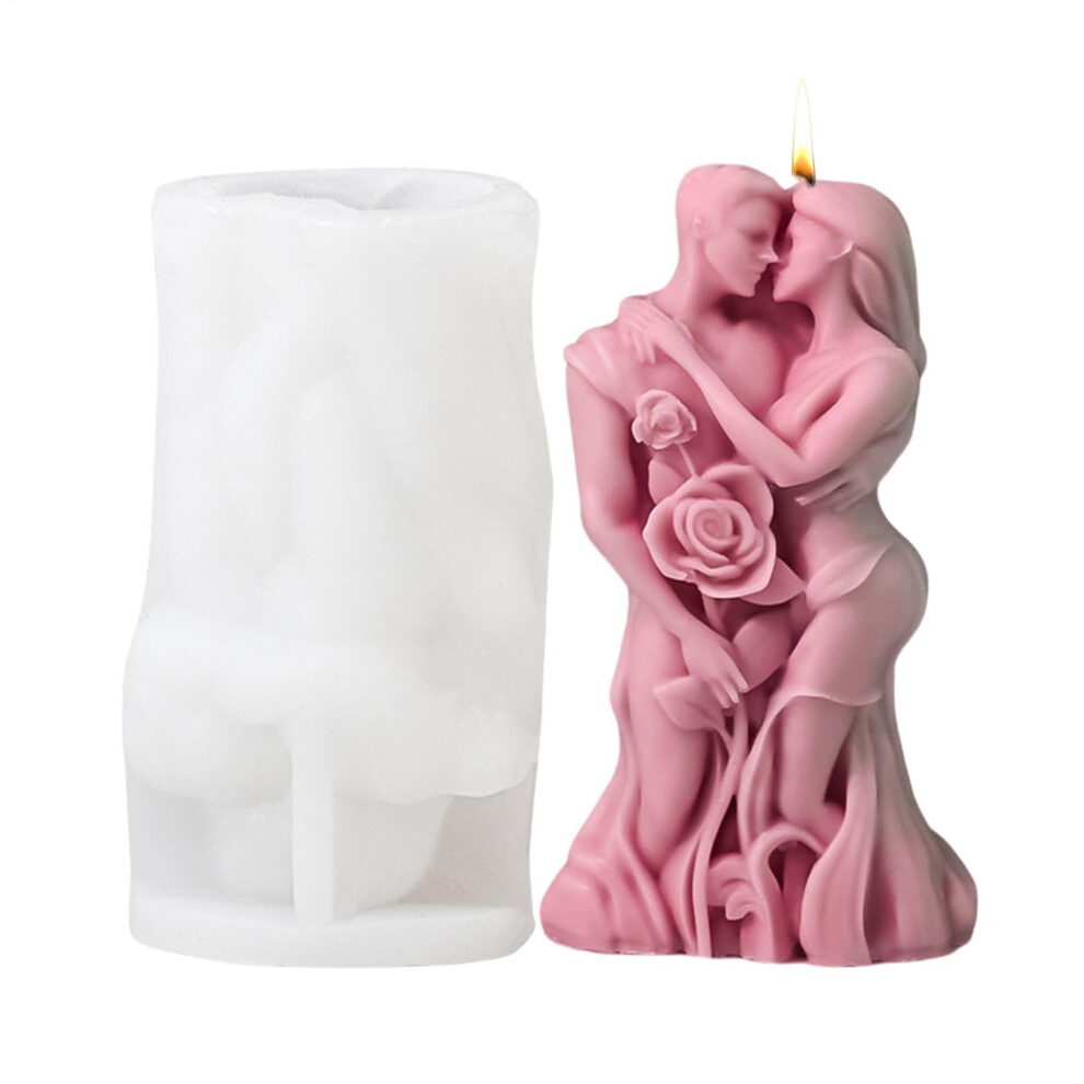 Candle Mould Silicone Mould, 3D Hugging Body Candle Mould for Soap Making, Flexible Silicone Casting Moulds