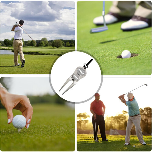 Golf Green Metal Divot Repair Tool with Marking Function, Durable Design for Golf Course Use, Compact Size 2