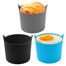 Silicon Ramekins Set of 3, Non-Stick Air Fryer Egg Moulds for Poached Eggs, Oven and Microwave Safe Cooking Accessories