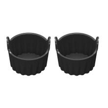 Hot Air Fryer Baking Moulds Set of 2 Silicone Egg Cups Poacher Black Non-Stick Dishwasher Safe 4.5 Inch