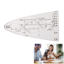 Parabolic Template Math Ruler Stencil for Students and Designers, Normal Parabola, 12-Inch Size, Durable Material