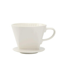 Ceramic Coffee Dripper Reusable Pour Over Coffee Maker White One Size Glass Glue and Angle Design