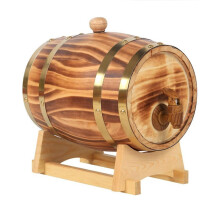 Wooden Barrel Beer Cutter 5L with Tap, Decorative Home Brewing Barrel for Beer, Whisky, or Wine