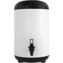12L Insulated Drinks Dispenser Cooler, Stainless Steel Hot Milk Tea Barrel with Stand, Durable Beverage Container