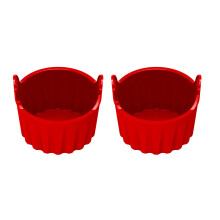 Air Fryer Silicone Ramekin Set of 2 Practical Egg Poacher Cups for Kitchen Cooking, Dishwasher Safe, Heat Resistant