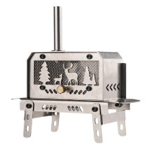 Portable Wood Stove - Stainless Steel Camping Wood Burner, Indoor Heating, Incense Holder, Decorative Table Centerpiece