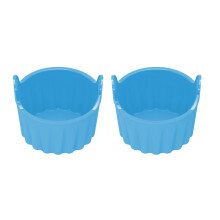 Hot Air Fryer Ramekins Set of 2 for Safe Practical Cooking Poached Eggs Blue Ceramic Kitchen Accessories