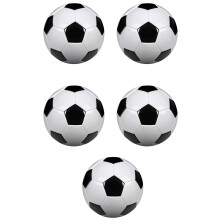 Size 5 PU Leather Training Footballs - 5 Pack Black and White Soccer Balls for Team Practice and Goal Training