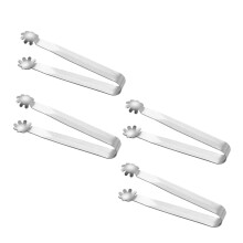 Stainless Steel Mini Tongs Set of 4 Dishwasher Safe for Sugar Cubes and Ice Cubes Bar Use with Shiny Finish