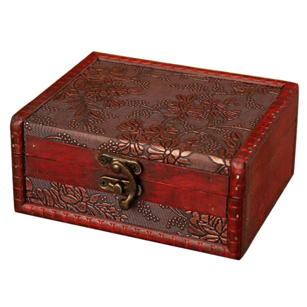 Treasure Chest Small Wooden Box with Lid and Lock Vintage Design for Card Collection Gifts Home Decor-image-OPC-PJWDWB6-NEW